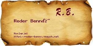 Reder Bennó névjegykártya